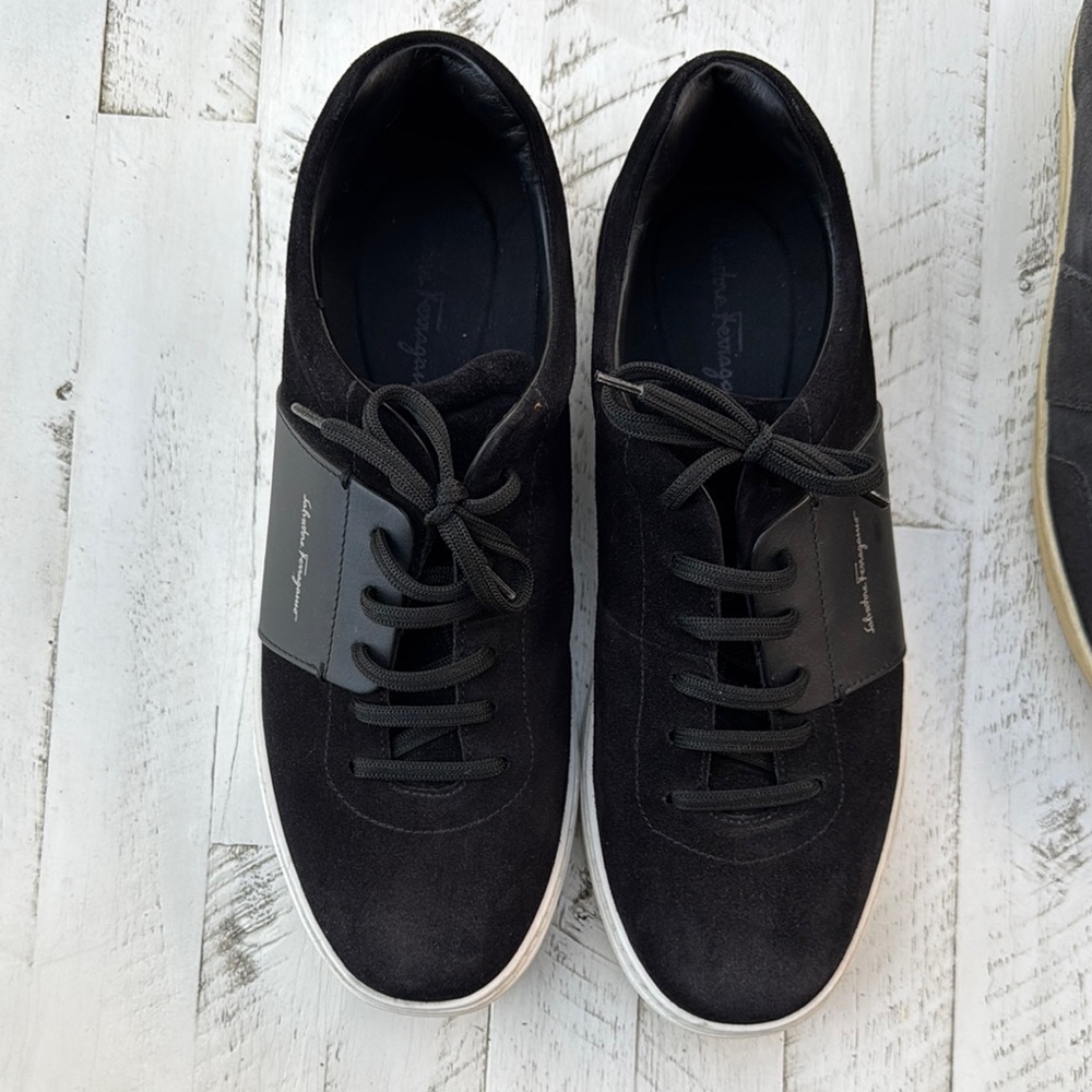 Salvatore Ferragamo Black Sneakers Minimalist Design